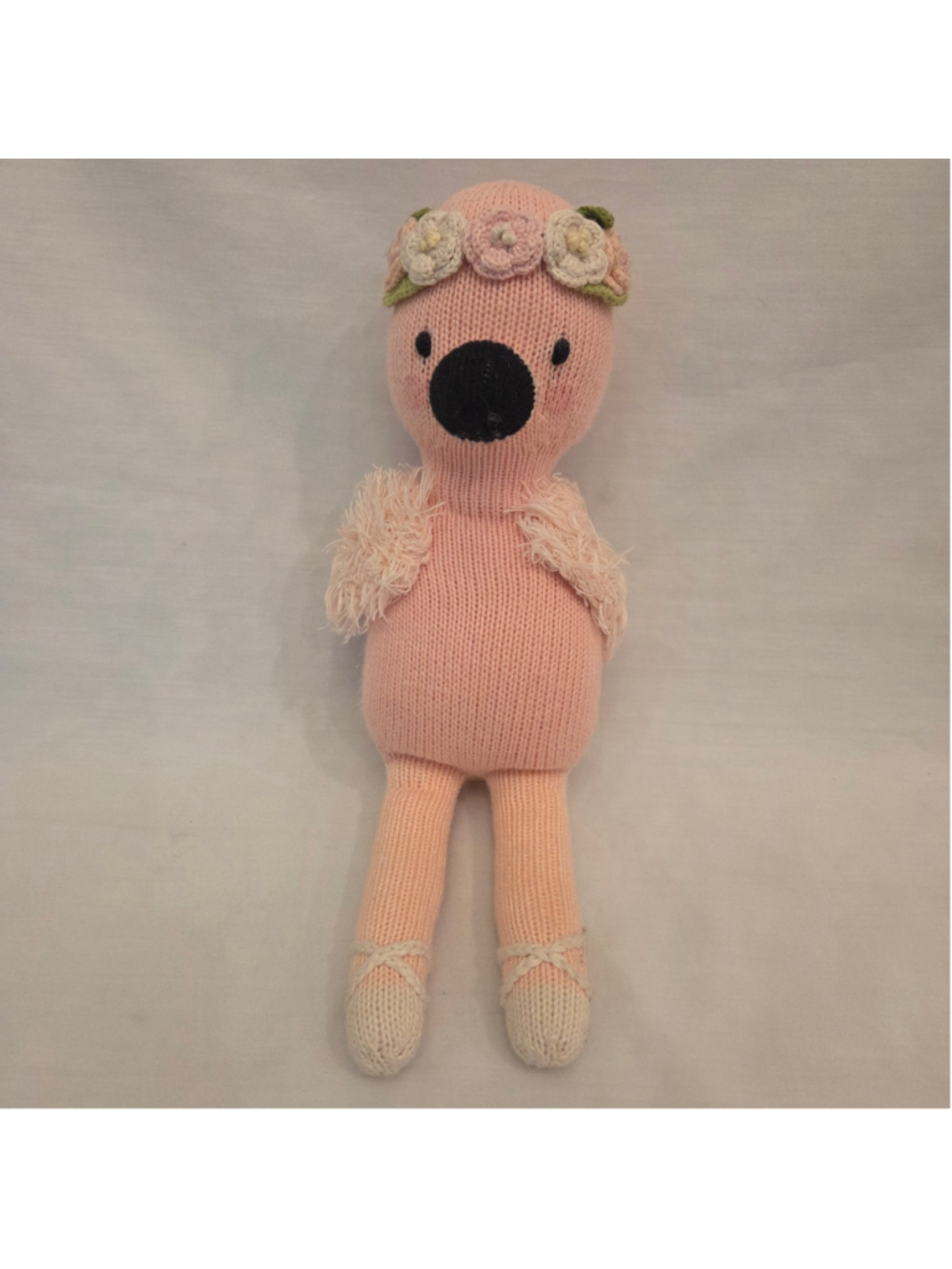 cuddle+kind Penelope the Flamingo hand-knit 100% cotton doll